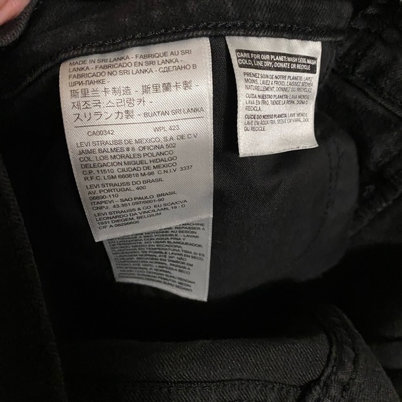 Levi's‎ 505 Straight Black Denim Mid Rise Full Length Skinny Jeans Size 30 EUC - Picture 6 of 6